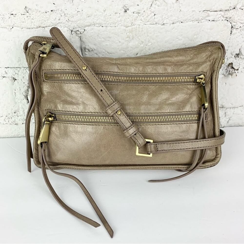 Hobo Mission Crossbody Ash Grey Leather Tassel Purse